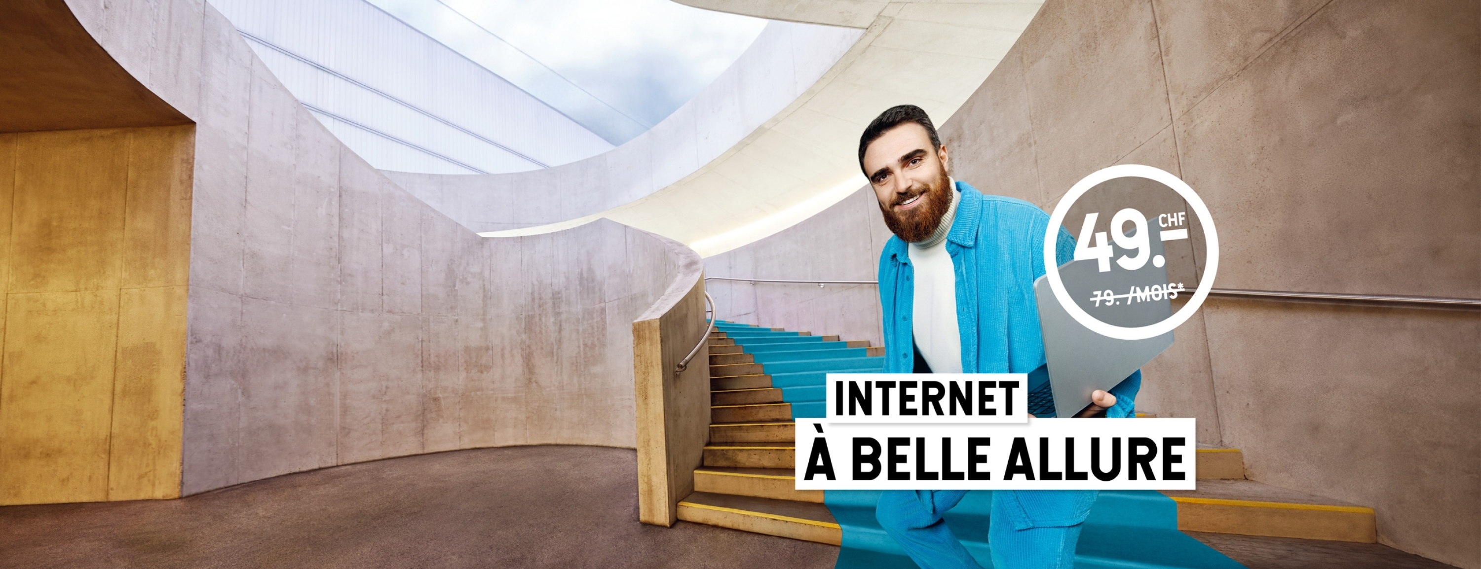 Internet vitesse Max à CHF 49.- chez bli bla blo. Offre valable du 2 mars au 20 avril 2026.