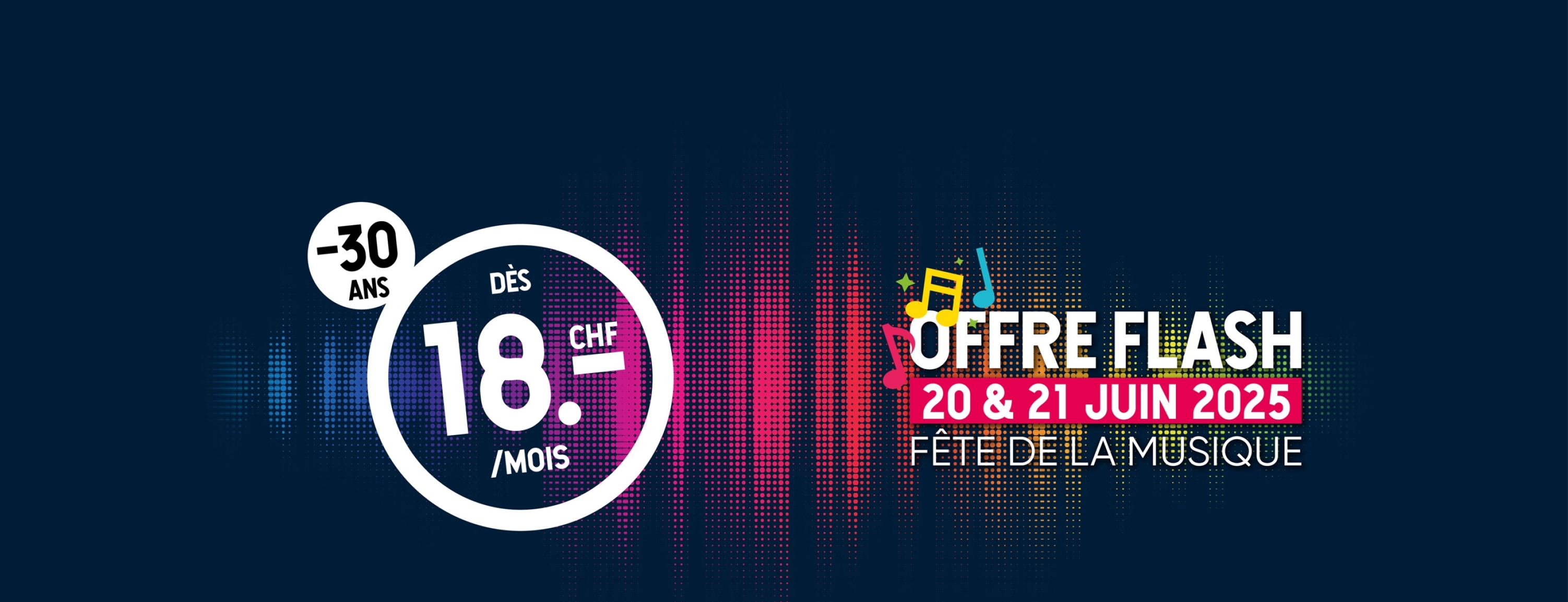 Abo Mobile jeune dès 18.-/mois + 3 mois de Spotify Premium offert.
Offre valable du 20 au 21 juin 2025.